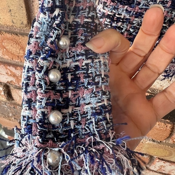 NWT Zara Off The Shoulder Tweet Long Sleeve Top spring - Picture 9 of 14